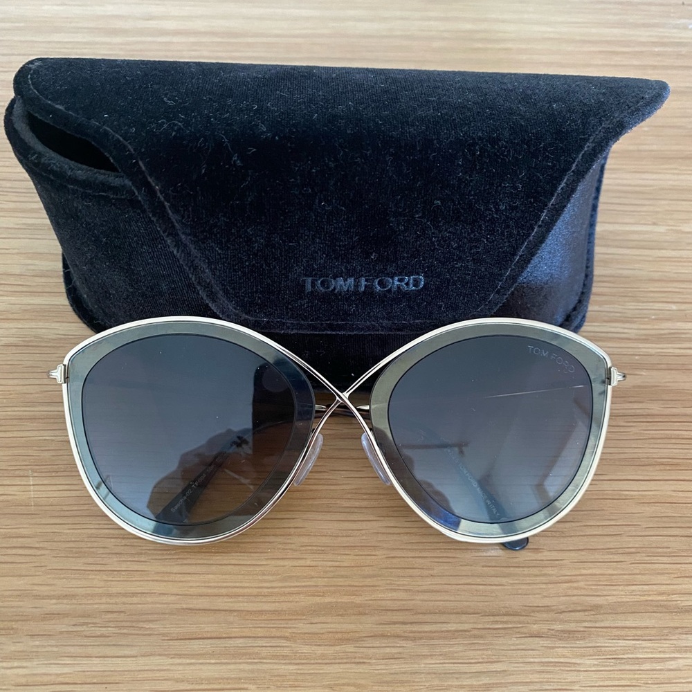 Tom Ford gold and green oversized sunglasses (great condition)